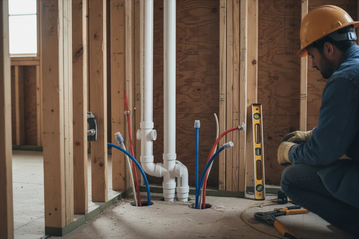 Drain and supply rough-in during Garbage Disposal Repair in Tupman